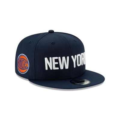 Blue New York Knicks Hat - New Era NBA 2019 NBA Authentics City Series 9FIFTY Snapback Caps USA7950614